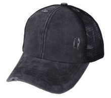 Load image into Gallery viewer, Messy Bun Snapback Trucker Cap (colors available)