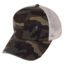 Load image into Gallery viewer, Messy Bun Snapback Trucker Cap (colors available)