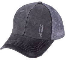 Load image into Gallery viewer, Messy Bun Snapback Trucker Cap (colors available)