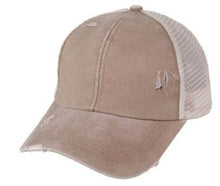 Load image into Gallery viewer, Messy Bun Snapback Trucker Cap (colors available)