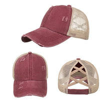 Load image into Gallery viewer, Messy Bun Snapback Trucker Cap (colors available)