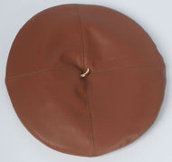 Stylish Faux Leather Beret with Gold Ring Accent (colors available)