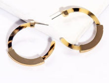 Load image into Gallery viewer, Tortoise C-Hoop Earrings with Gold Accent
