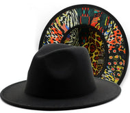 Two-tone Leopard Patchwork Fedora